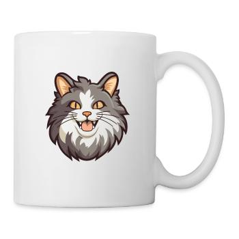 Norwegian Forest Cat Cartoon Watercolor Clipart - Mug - white - Right