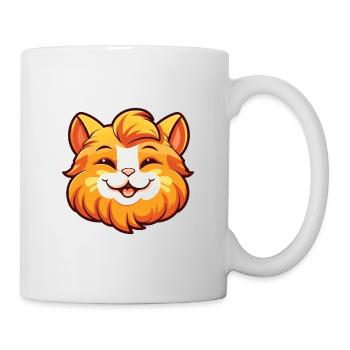 Ginger Longhair Cat Cartoon Aquarelle Clipart - Mug blanc - blanc - Droite