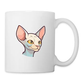 Sphynx Cat Cartoon Watercolor Illustration - Mug - white - Right