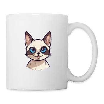 Siamese Shorthair Cat Cartoon Watercolor Clipart - Mug - white - Right