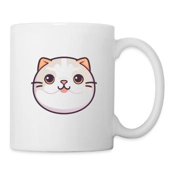 Schottische Falte Kurzhaar Katze Karikatur Aquarell Kunst - Tasse - Weiß - Rechts