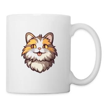 Kurilian Bobtail Cat Cartoon Watercolor Clipart - Mug - white - Right