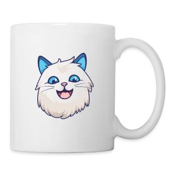 Ragdoll Katze Cartoon Aquarell Illustration - Tasse - Weiß - Rechts