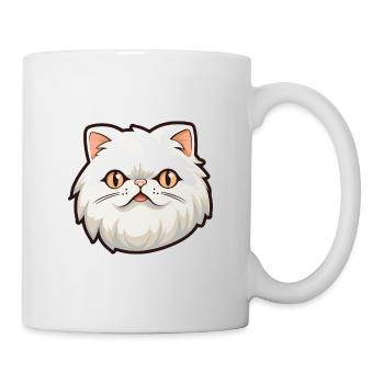 Perserkatze Karikatur Aquarell Illustration - Tasse - Weiß - Rechts