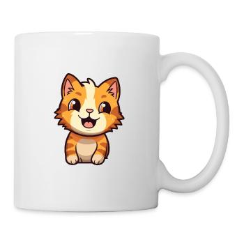 Pixie Bob Cat Cartoon Watercolor Illustration - Mug - white - Right