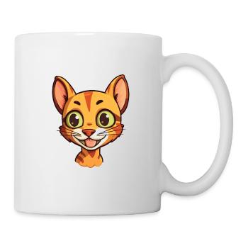 Ocicat chat dessin animé illustration à l’aquarelle - Mug blanc - blanc - Droite