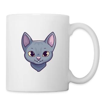 Korat Cat Colorful Cartoon Watercolor Illustration - Mug - white - Right
