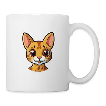 Ocicat Illustration Aquarelle De Dessin Animé Coloré - Mug blanc - blanc - Droite