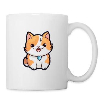 Munchkin Katze Cartoon Aquarell Illustration - Tasse - Weiß - Rechts
