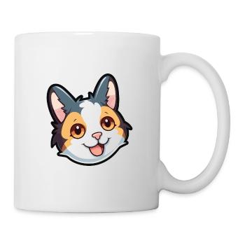 Japanisch Bobtail Katze Karikatur Aquarell Clipart - Tasse - Weiß - Rechts