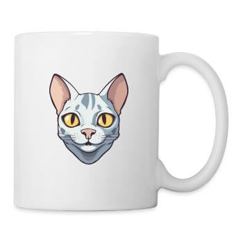 Egyptian Mau Cat Cartoon Watercolor Illustration - Mug - white - Right