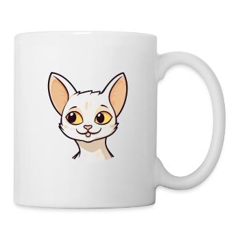 Javanische Katze Karikatur Aquarell Illustration - Tasse - Weiß - Rechts