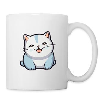 Britische Falte Kurzhaar Katze Karikatur Aquarell Kunst - Tasse - Weiß - Rechts