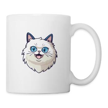 Birmakatze Karikatur Aquarell Illustration - Tasse - Weiß - Rechts