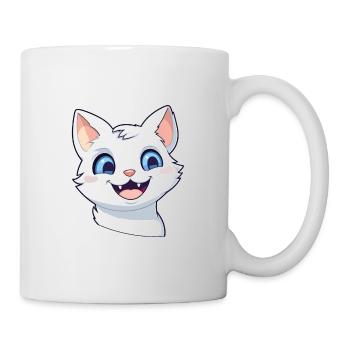 Khao Manee chat dessin animé illustration à l’aquarelle - Mug blanc - blanc - Droite