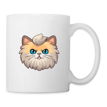 Chat britannique à poil long dessin animé aquarelle Clipart - Mug blanc - blanc - Droite