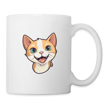 German Rex Cat Cartoon Watercolor Illustration - Mug - white - Right