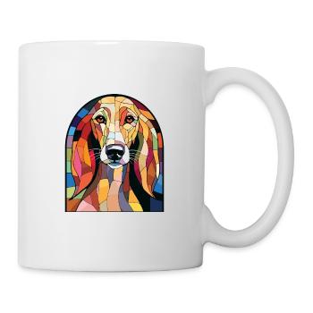 Saluki Dog Breed Colorful Watercolor Illustration - Mug - white - Right