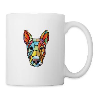 Miniatur Bullterrier Hunderasse Aquarellglas - Tasse - Weiß - Rechts