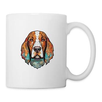 Majestueux arbre chien chien race aquarelle colorée - Mug blanc - blanc - Droite