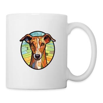 Lurcher Dog Breed Colorful Watercolor Illustration - Mug - white - Right