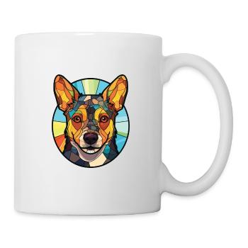 Lancashire Heeler Hunderasse buntes Aquarell - Tasse - Weiß - Rechts