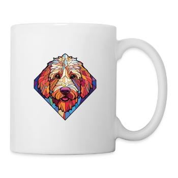Labradoodle Dog Breed Watercolor Illustration - Mug - white - Right