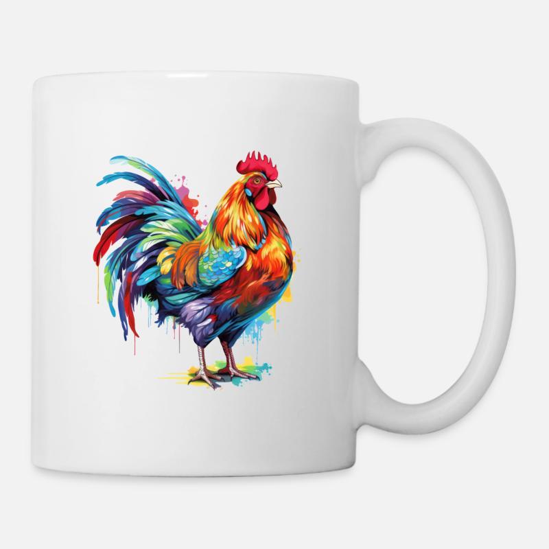 huhn bunt - Tasse - Weiß