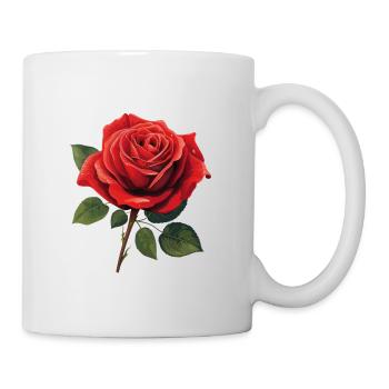 rote rose - Tasse - Weiß - Rechts