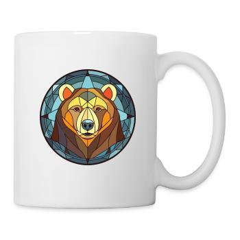 Bär buntes Aquarell Tier Haustier Illustration - Tasse - Weiß - Rechts
