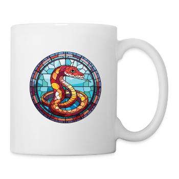 Cobra Coloré Aquarelle Animal Animal Illustration - Mug blanc - blanc - Droite