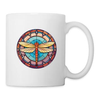 Libellule aquarelle colorée illustration animale - Mug blanc - blanc - Droite
