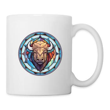 Bison Colorful Watercolor Animal Pet Illustration - Mug - white - Right
