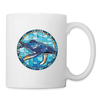 Blue Whale Colorful Watercolor Animal Illustration - Mug - white - Right