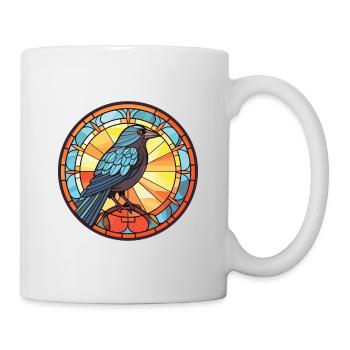Crow Colorful Watercolor Animal Pet Illustration - Mug - white - Right