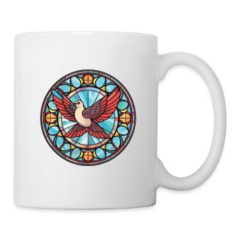 Taube bunte Aquarell-Tier-Haustier-Illustration - Tasse - Weiß - Rechts