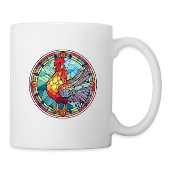 Chicken Colorful Watercolor Animal Illustration - Mug - white - Right