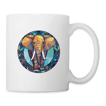 Elefant buntes Aquarell Tier Illustration - Tasse - Weiß - Rechts