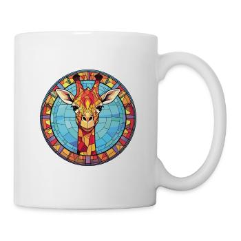 Giraffe Colorful Watercolor Animal Illustration - Mug - white - Right