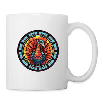 Gobbler Bunte Aquarell-Tier-Illustration - Tasse - Weiß - Rechts