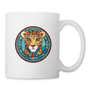 Leopard Colorful Watercolor Animal Illustration - Mug - white - Right