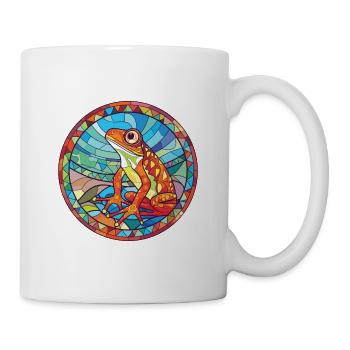 Frosch buntes Aquarell Tier Haustier Illustration - Tasse - Weiß - Rechts