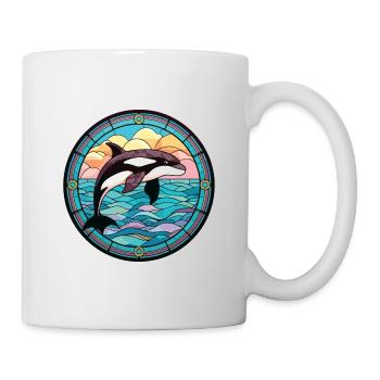 Orca Colorful Watercolor Animal Pet Illustration - Mug - white - Right