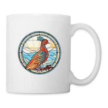 Fasan Buntes Aquarell Tier Illustration - Tasse - Weiß - Rechts