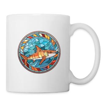 Shark Colorful Watercolor Animal Pet Illustration - Mug - white - Right
