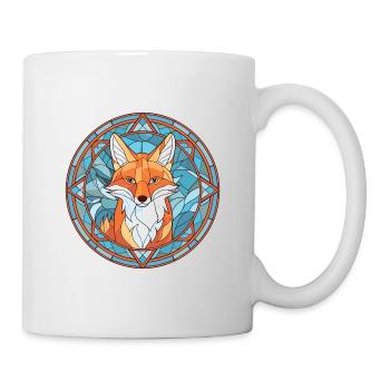 Fuchs buntes Aquarell Tier Haustier Illustration - Tasse - Weiß - Rechts