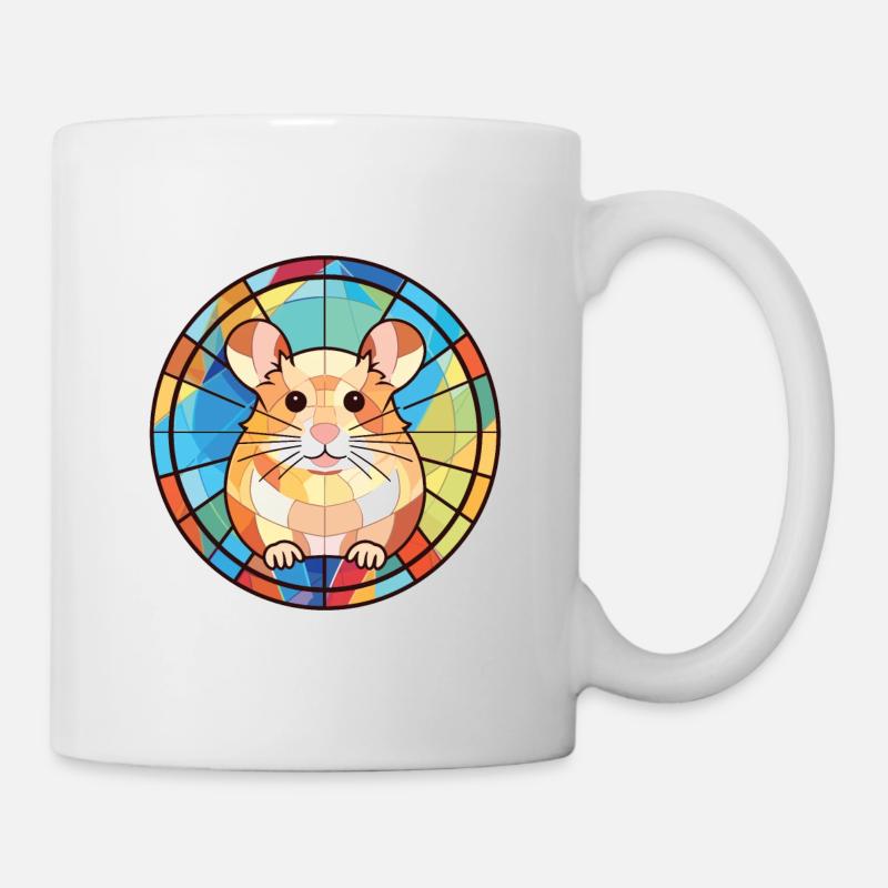 Hamster aquarelle colorée illustration animale - Mug blanc - blanc