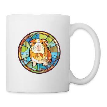 Meerschweinchen bunte Aquarell Tier Illustration - Tasse - Weiß - Rechts
