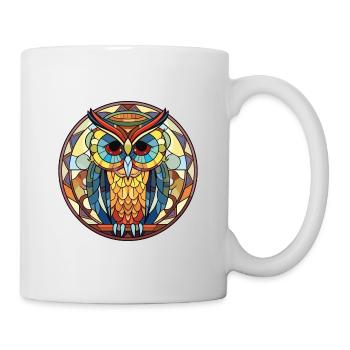 Owl Colorful Watercolor Animal Pet Illustration - Mug - white - Right