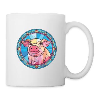 Cochon Coloré Aquarelle Animal Animal Illustration - Mug blanc - blanc - Droite
